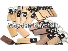 Kundengerechtes ledernes Holz Keychains - Walnuss-Buchenholz
