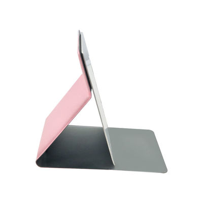 Runder Silber LED-Tischspiegel mit glänzendem PU-Leder