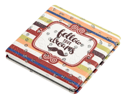 Doppelseitiges 1x/2x PU Runder Taschenspiegel mit Logo Kompakte Farbe verfügbar