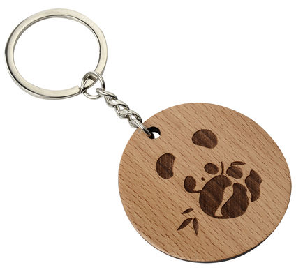 Personalisierbarer Schlüsselkett aus Holz mit Gravur 2-10 mm Dicke