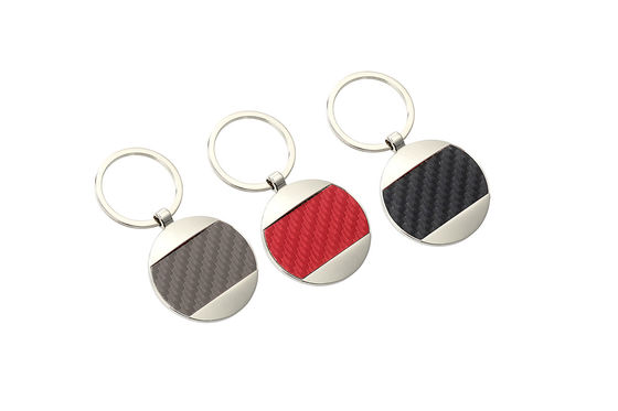 Rotes Schwarz-lederner Schlüsselhalter der Kohlenstoff-Faser-Leder-Schlüsselanhänger-5mm Pantone