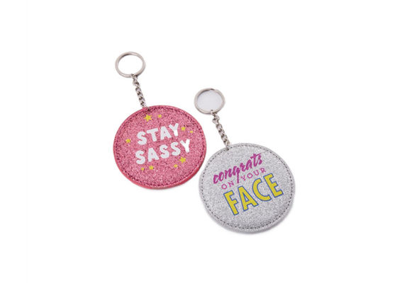 Mini Pantone Metal Cosmetic Pocket-Spiegel PU-Leder-Reise-Schminkspiegel
