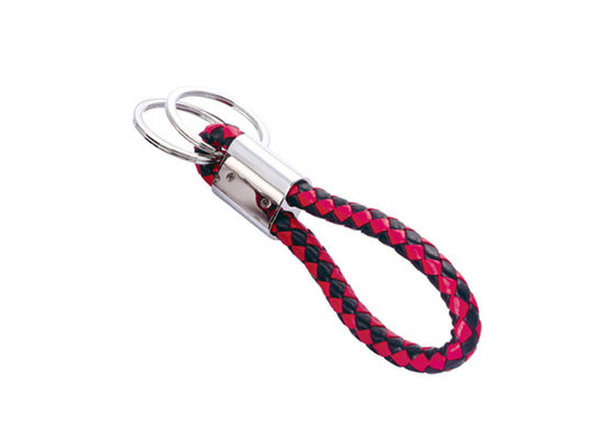 Rotes Geschenk-flocht nette lederne Schlüsselanhänger 10mm PU Seil-Auto-Verzierungen