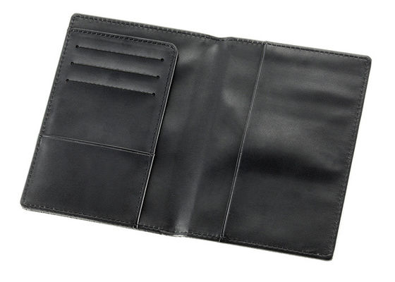 Muster-Reise-Pass-Halter-kundenspezifisches Logo Black PU-Leder 106mm des Kreuz-17g