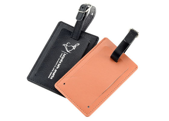 Fertigte lederner Reise-Gepäckanhänger PUs Siebdruck-Drucken Logo Baggage Tag besonders an