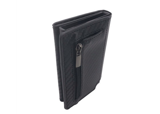 Kreditkarte-Organisator-Wallet Rectangle Card-Halter Kohlenstoff PUs lederner RFID