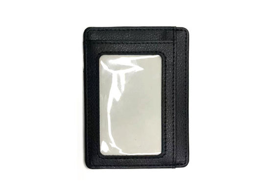 Rechteck-lederner 97mm schwarzer Kreditkarte-Organisator Wallet Custom Logo Card Holder 20g