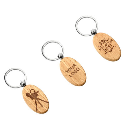 Personifiziertes hölzernes Keychains mit Namen fertigte runden Sublimations-Schlüsselring besonders an