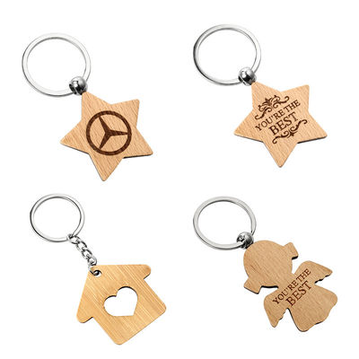 Personifiziertes hölzernes Keychains mit Namen fertigte runden Sublimations-Schlüsselring besonders an