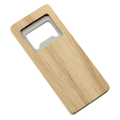 Quadratischer Metallflaschen-Bambusöffner - Eco freundlich und stilvoll