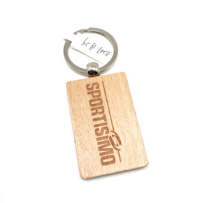 Naturholz-Schlüsselketten-Gravur mit personalisiertem Design