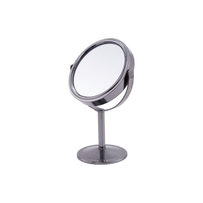 Elegantes Silber PU Leder Beauty Vanity Tischspiegel / Make-up Tisch Spiegel mit 2X Vergrößerung