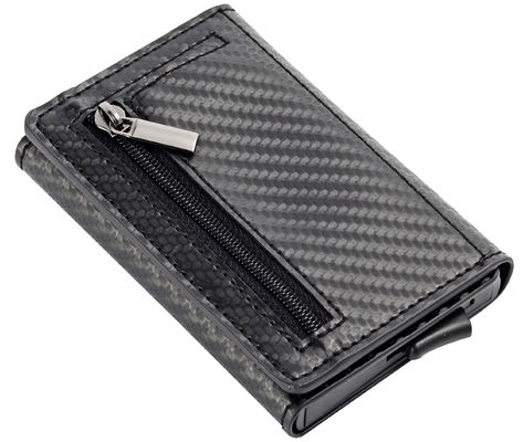 Klassische RFID Blockierung Kreditkarte Brieftasche organisiert und schützt Karten PU / Aluminium Magnet Schließung hält 8-10