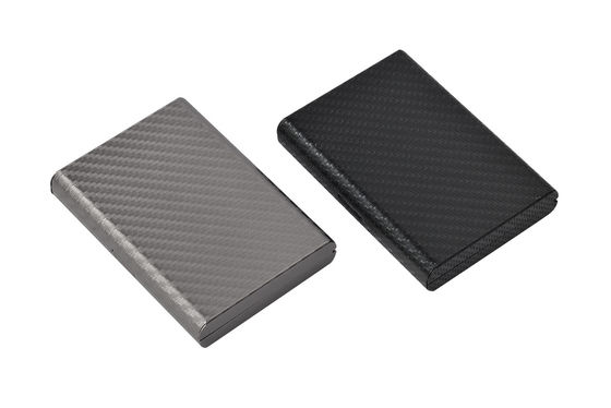 Rechteckiger schlanker und kompakter Metallkartenhalter mit PU-Design