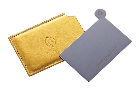 Custom Logo PU Taschenspiegel mit klappbarem Design und 1x Vergrößerung