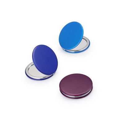 Customized Round PU Pocket Mirror Kompakter Kosmetischer Spiegel mit 1X/2X Vergrößerung