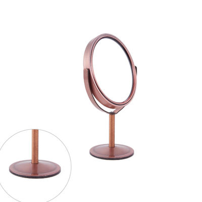 Verstellbares Silber Rotationstisch Make-up Eitelkeitsspiegel mit 1X/2X Vergrößerung