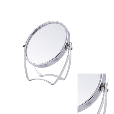 Luxuriöser 360° drehbarer 1X/2X Vergrößerungs- Kosmetik-Tischspiegel mit verstellbarer PU-Lederbasis