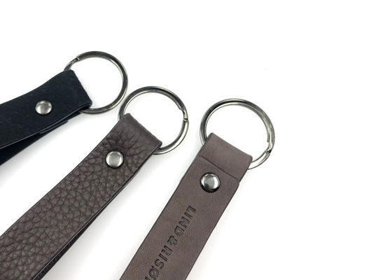Debossed 10mm PU-echter lederner Schlüsselhalter für die Schlüssel besonders angefertigt