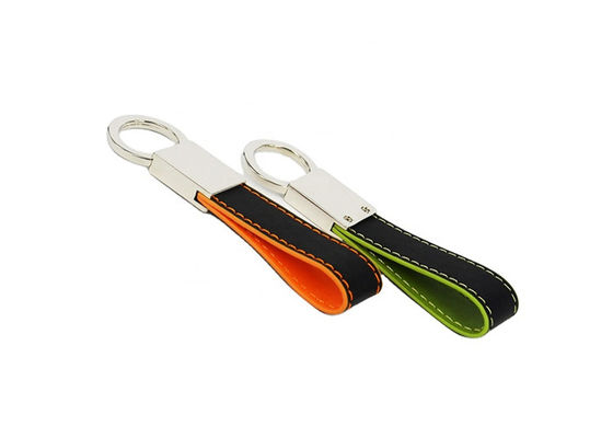 Auto-Schlüssel-Halter des Stich-Metallkarabinerhaken-Schlüsselring-7mm Debossing lederner