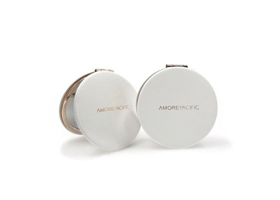Faltbarer gravierter Taschen-Spiegel 1cm Rose Gold Metal Compact Mirrors dick