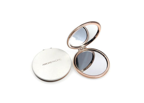 Faltbarer gravierter Taschen-Spiegel 1cm Rose Gold Metal Compact Mirrors dick