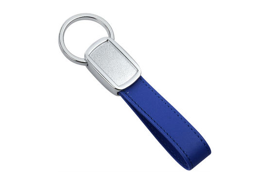 Farbband PU-personifizierte blaues ledernes Schlüsselkette Grün wölbendes Epoxidlogo