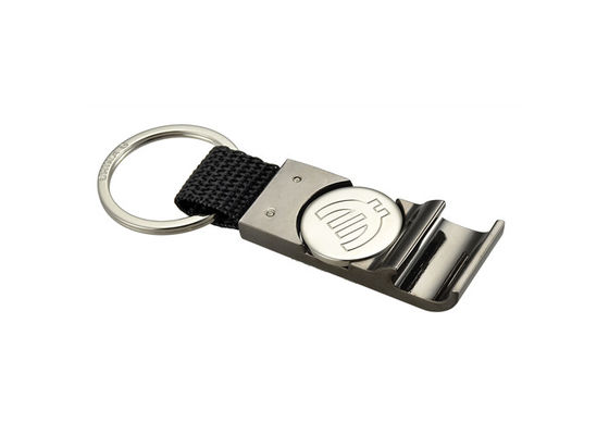 Nylon PU Metal Keychain Holder Shopping Trolley Coin Bottle Opener Keyring