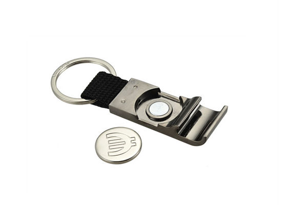 Nylon PU Metal Keychain Holder Shopping Trolley Coin Bottle Opener Keyring