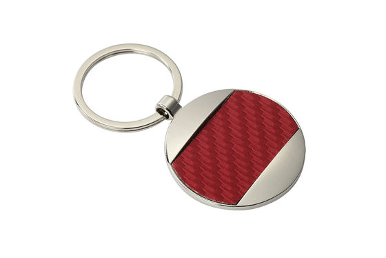 Rotes Schwarz-lederner Schlüsselhalter der Kohlenstoff-Faser-Leder-Schlüsselanhänger-5mm Pantone
