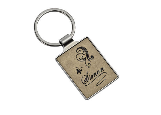 Rosa Schlüssel Ring Advertising Laser-Stich-Logo Leather Key Chainss 55mm 4mm