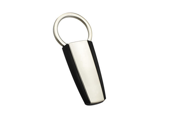 ABS Plastikzug-auseinander Schlüsselhalter-Paralleltrapez-Metall Logo Keychain Silver Electroplating
