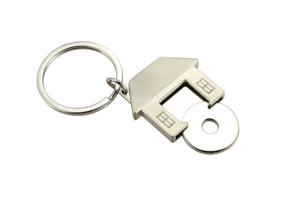 Laufkatzen-netter Haus-Form-Scheinschlüsselring-UVdruckmetallschlüssel Ring Holder