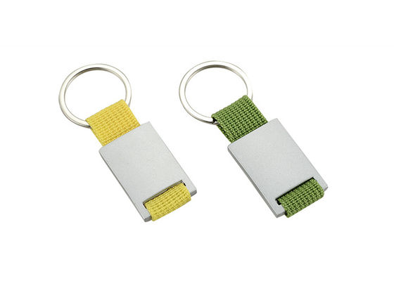 Helles Segeltuch-einziehbares Schlüsselanhänger-Metall Logo Zinc Alloy Green Yellow