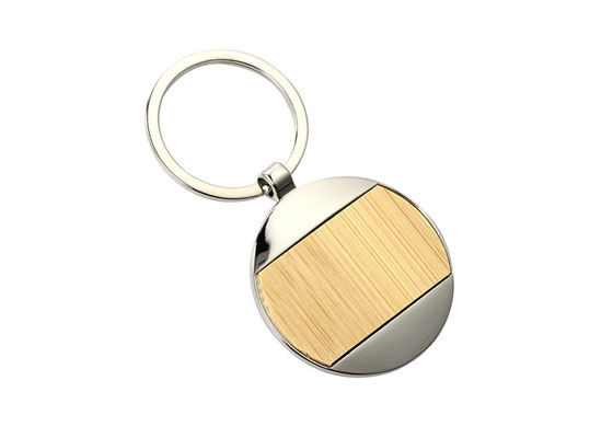 Bambuslaser-Stich nickel-Metallschlüssel-Ring Holder Iron Promotional Metal-Keychains