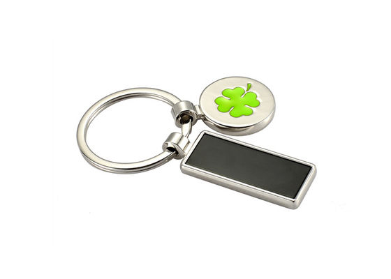 Hängender Rechteck-Körper Förderungs-kundenspezifischer Logo Metal Keychain Holder Cutes