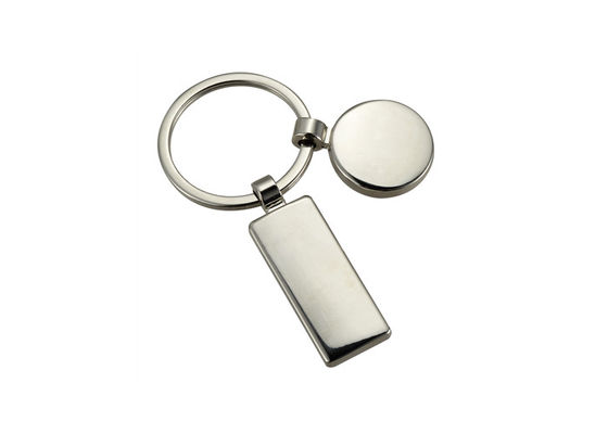 Hängender Rechteck-Körper Förderungs-kundenspezifischer Logo Metal Keychain Holder Cutes