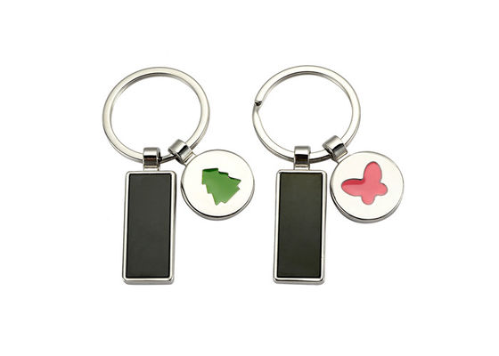 Hängender Rechteck-Körper Förderungs-kundenspezifischer Logo Metal Keychain Holder Cutes