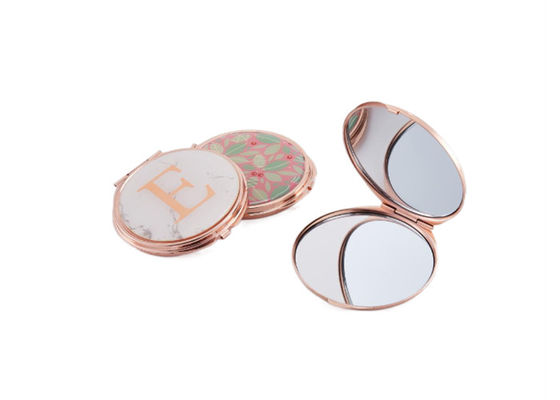 ABS asphaltieren kleinen faltenden Spiegel Rose Gold Cosmetic Pocket Mirrors Pantone