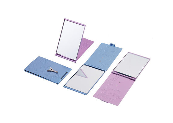Purpurroter kosmetischer kleiner Geldbeutel-Aluminiumspiegel des Taschen-Spiegel-60mm