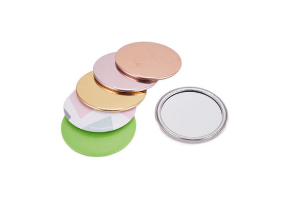 Mini Unique Silver Compact Mirror gravierte Debossing-Metall Logo Single Sides