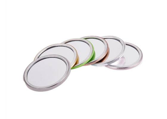 Mini Unique Silver Compact Mirror gravierte Debossing-Metall Logo Single Sides