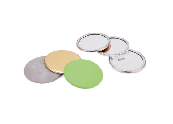 ABS faltbare 11mm Runden-kompaktes Spiegel-Logo PU-Leder Glasschminkspiegel-