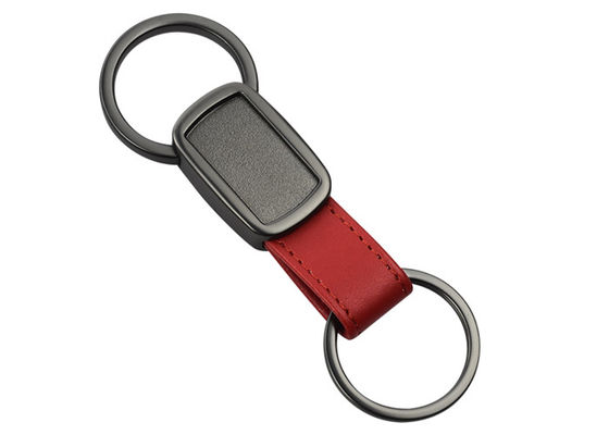Das Epoxidwölben personifizierte ledernen Band-Metallschlüsselring der Schlüsselanhänger-10mm Debossed
