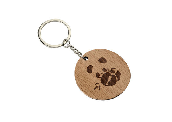 Andenken-Geschenk-nettes Metallschlüsselkette Logo Plain Wooden Keychain Epoxy-Wölben
