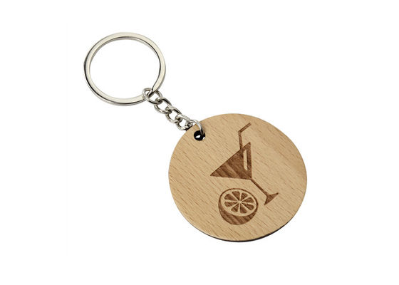 Andenken-Geschenk-nettes Metallschlüsselkette Logo Plain Wooden Keychain Epoxy-Wölben