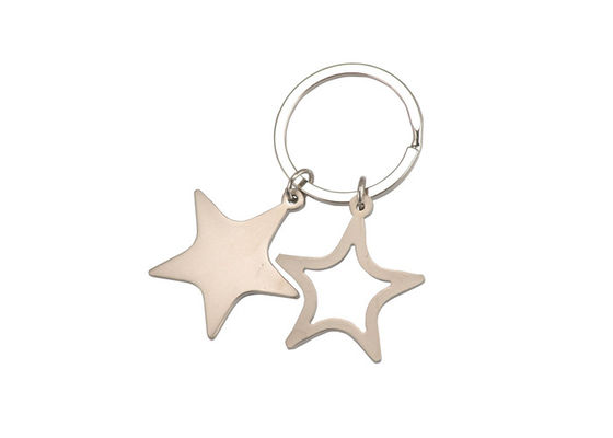 Sternförmiges Metallschlüsselkettenhalter-Rose Gold Car Key Ring-Halter-UVdrucken