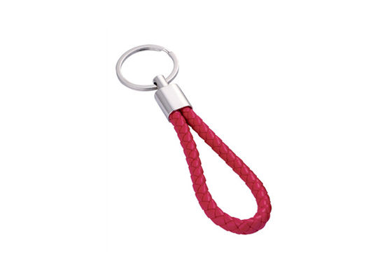 Zink-Legierung PU überziehen Schlüsselanhänger-druckenden ledernen UVschlüssel Ring Holder mit Leder