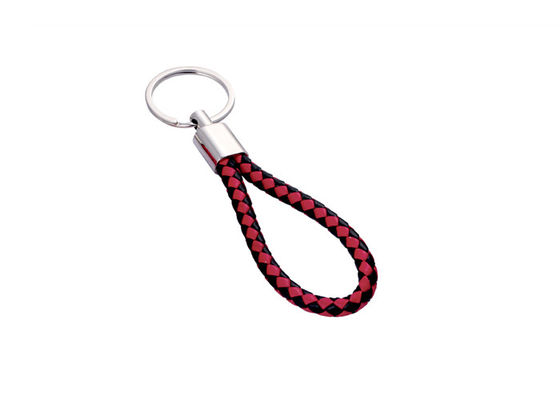 Zink-Legierung PU überziehen Schlüsselanhänger-druckenden ledernen UVschlüssel Ring Holder mit Leder