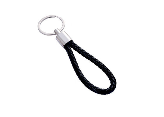 Zink-Legierung PU überziehen Schlüsselanhänger-druckenden ledernen UVschlüssel Ring Holder mit Leder